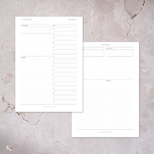 The Daily – A5 Printable Planner Insert Bundle | Daily Planning Layout | Minimalist Undated Pages