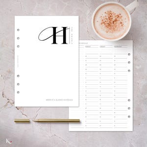 Wochenplaner - Wochenplaner - A5 druckbare Zeitblocker-Einlage | Undatiertes vertikales Layout | Minimalistischer Wochenplan (2026)