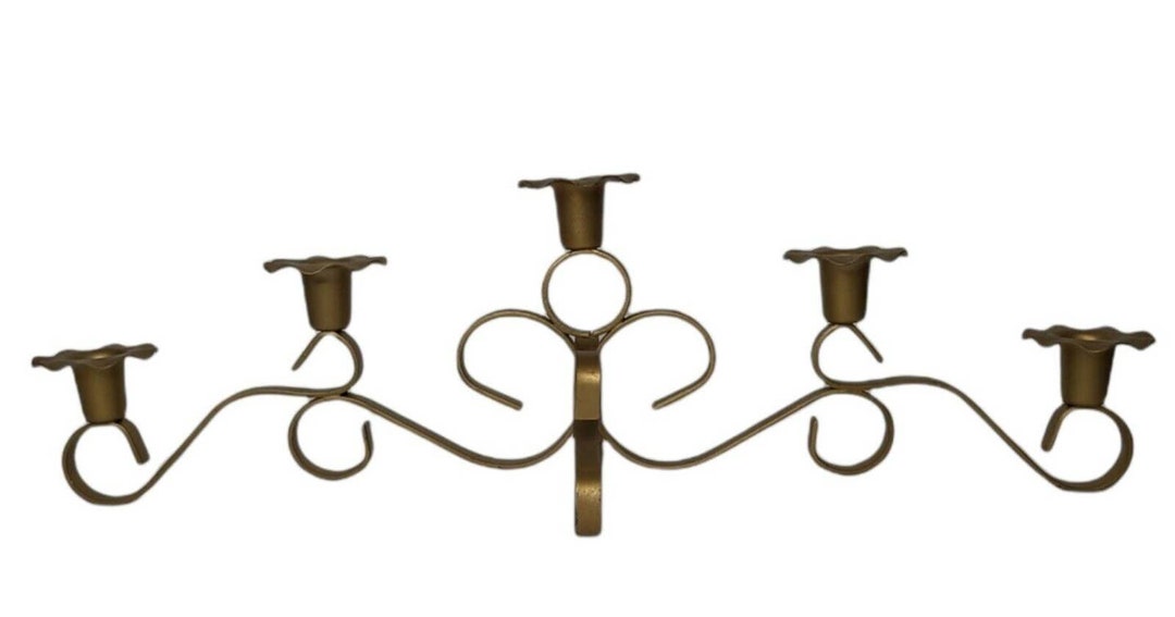 Vintage Metal Candle Holder 5candelabra Brushed Cooper Brass Etsy