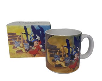 Vintage Disney Fantasia 50th Anniversary 1940-1990 Coffee Mug Original Box Japan