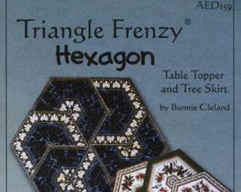 Triangle Frenzy Pattern, Hexagon Table Topper, Bunnie Cleland, Tree Skirt, AED159