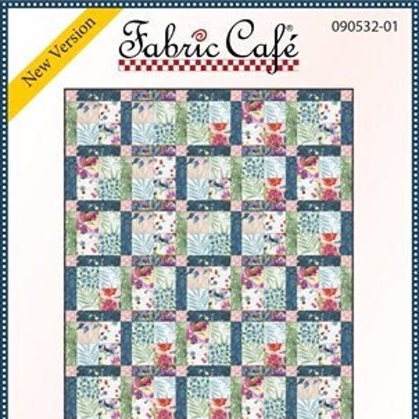 Fabric Cafe Fat Quarter Quilt Pattern,  Fat Quarter 4 Patch, Lap Quilt, Donna Robertson, 090937