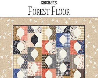 FOREST FLOOR Pattern, Natalie Crabtree for Gingiber, Fat Eighth Bundle Pattern, Birdsong, GBo68P