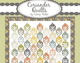 Leaves Pattern, Corey Yoder Coriander Quilts, Fat Eighth Quilt Patterns, Fall Quilt, CCS 195