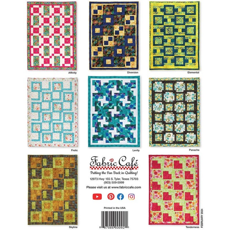 NEW BOOK Make it Easy with 3 Yard Quilt Pattern Booklet, Donna Robertson of Fabric Cafe, Includes 8 different patterns, FC032441 Bild 2