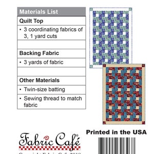 Fabric Cafe 3 Yard Quilt Patterns, TRELLIS, Donna Robertson, 092126-01 image 2