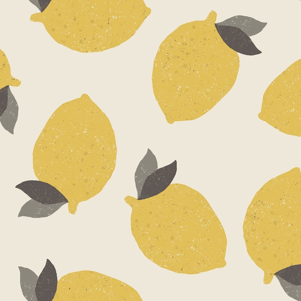 Yardage, Clothworks Fabrics, Lemonade by Dan DiPaolo, Just Lemons in Cream and Yellow, Y3212-10