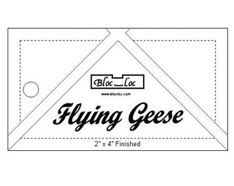 Bloc Loc Flying Geese Square Up Ruler 2"x4" Finished Size, Quilting Tool, Notion, Best Seller, FLYGEE-FG24