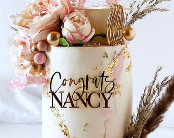 Personalized Name Graduation Acrylic Cake Topper or Charm in Your Color