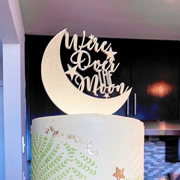 Crescent Moon Cake Topper Wedding Etsy