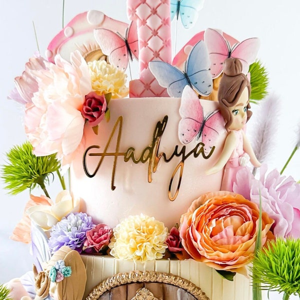 Personalized Single Name Popular Script Acrylic Cake Charm for Custom Birthday Cake