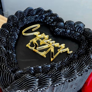 Zodiac SZN or VIBES Acrylic Cake Topper Charm Cancer Leo Sagittarius Aries Aquarius Libra Scorpio Virgo Heart Cake Lay Flat Your Colors