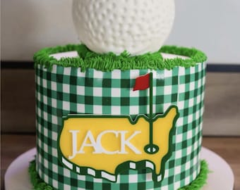 Personalized Name Golf Theme Acrylic Cake Topper