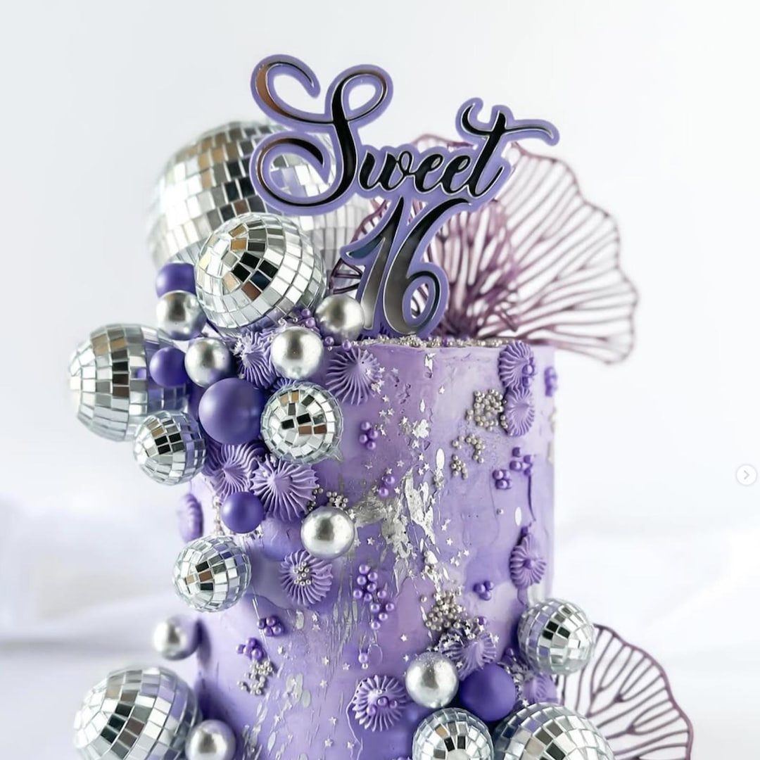Sweet 16 Acrylic Cake Topper Customizable Colors - Etsy