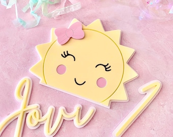 Rush Order Personalized Sun Theme Acrylic Birthday Set with Name and Age