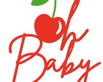 Cherry Oh Baby Acrylic Cake Topper