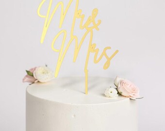 Mr & Mrs Wedding Cake Topper Customizable Color