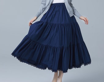 Renaissance faire skirt Victorian Skirt Women's Skirt Extender with Lace Underskirt Black long Skirt Maxi Skirt