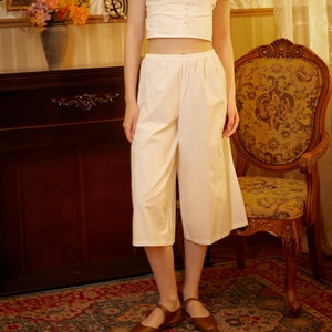 Women’s Bloomers Cotton Pettipants Cotton Culotte Slip Victorian Bloomer Pants Pajama Pantaloon Loungewear Ivory