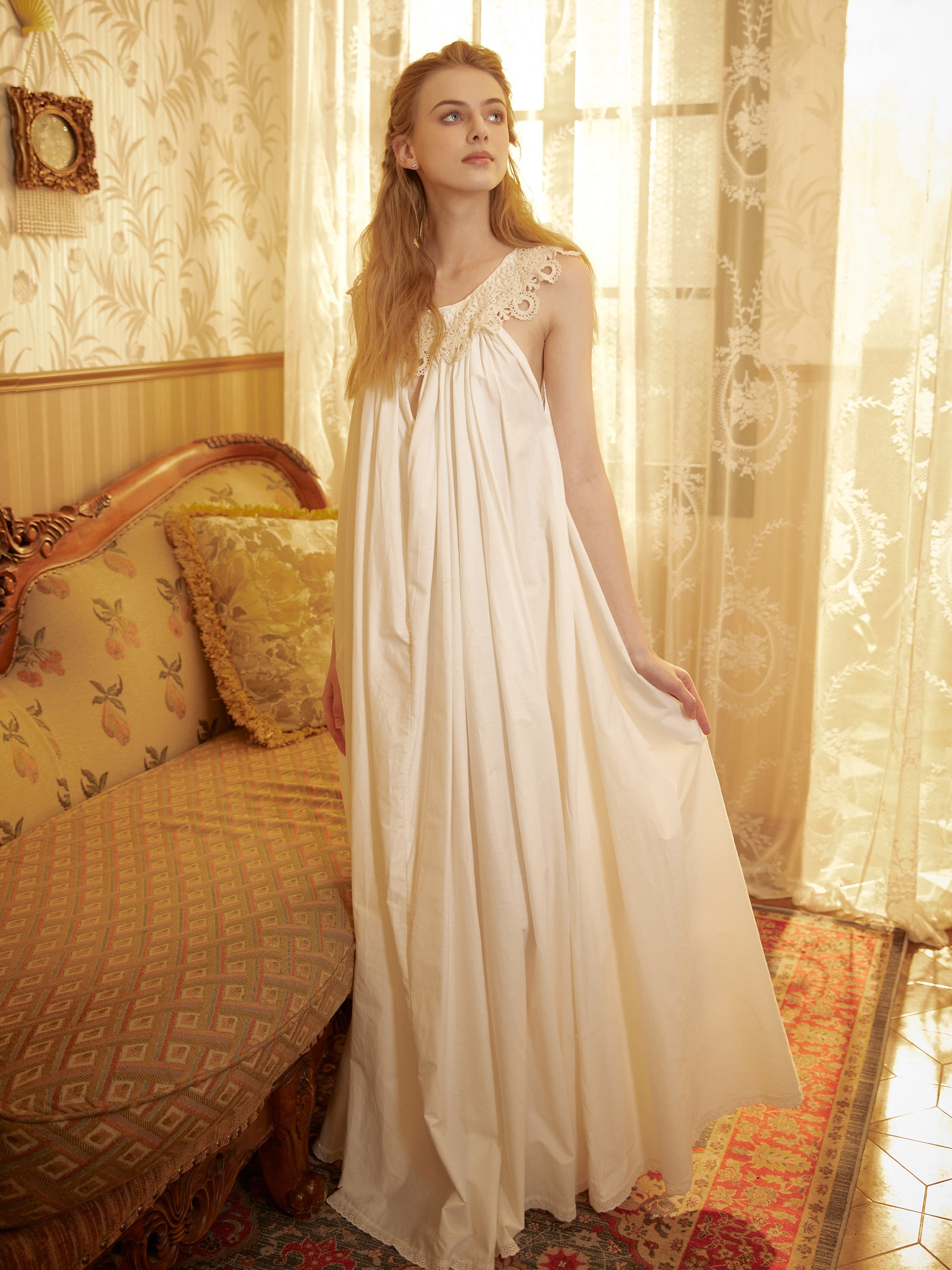 Victorian Nightgown for Women Vintage Nightie 100% Cotton