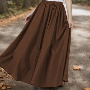 Victorian Style Skirt Cotton Long Skirt Period Skirt Medieval outfits Renaissance Festival Skirt Ren Faire CostumeFull Length Brown