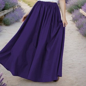 Victorian Style Skirt Cotton Long Skirt Period Skirt Medieval outfits Renaissance Festival Skirt Ren Faire CostumeFull Length Purple