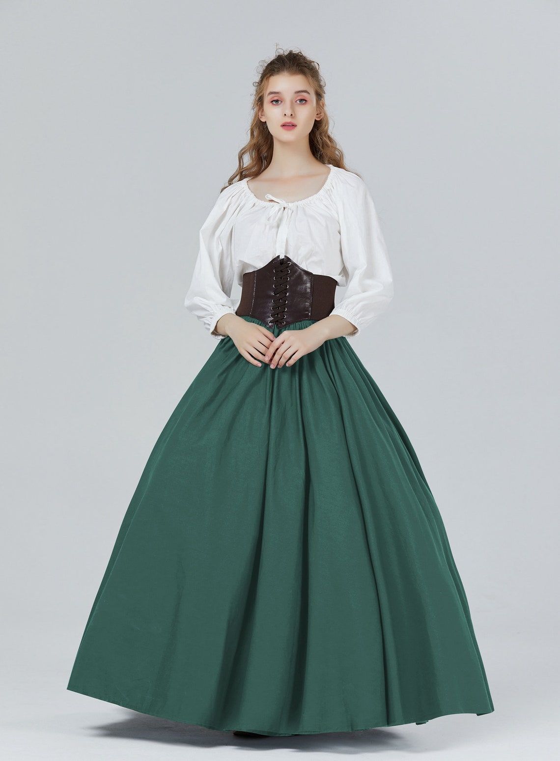 Victorian Skirt Renaissance Skirt 100 Cotton Long Aline Etsy