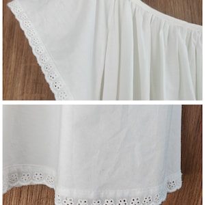 Nachtjapon Katoen Victoriaanse Vintage Nachtjapon Plus Size Witte Lange Nachtkleding Nachthemd Vloerlengte afbeelding 7