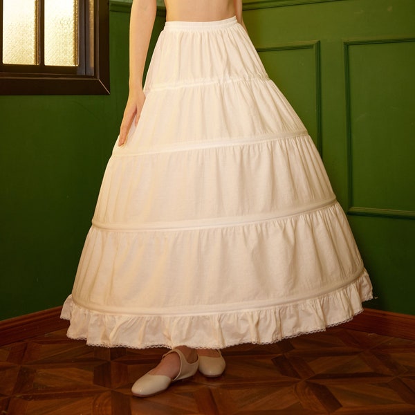 Wedding Crinoline Hoop Petticoat Cotton Underskirt Skirt for Bridal Dress Ball Gown Skirt Prom Underskirt