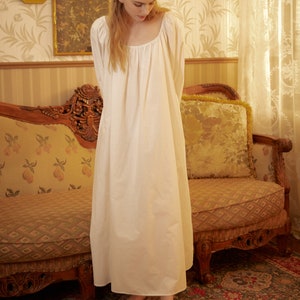 Nightgown Cotton for Women Victorian Nightgown Vintage Long Sleepwear Square Neck Long Sleeve Medieval Nightgown Plus Size image 4