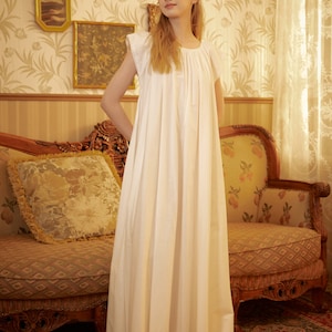 Nachtjapon Katoen Victoriaanse Vintage Nachtjapon Plus Size Witte Lange Nachtkleding Nachthemd Vloerlengte afbeelding 4
