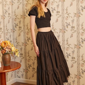 Jupon demi-jupe en coton pour femme avec bordure en crinoline et bordure en dentelle avec ceinture élastique en trois longueurs Noir image 6