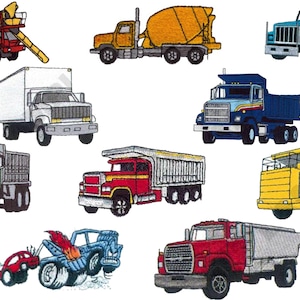 Embroidery Designs, Truck pack 1, 10 pack