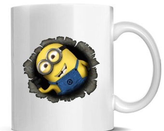 Minions bursting out of Mug  Tea/Coffee Cup - Gift
