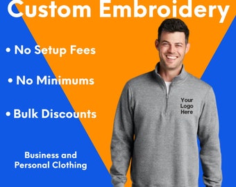 Custom Embroidered Port & Company® Fan Favorite™ Fleece 1/4-Zip Pullover Sweatshirt  - Personalized Logo Sweatshirt - Unique Gift Idea