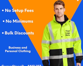Custom Embroidered CornerStone® - ANSI 107 Class 3 Waterproof Parka - Personalized Logo Jacket - Men's Workwear Monogramed Jacket - Gift I