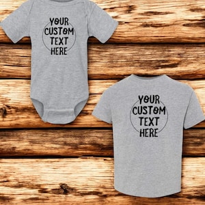 Custom Text Baby Bodysuit, Personalized Toddler T-shirt,Personalized Gift,Baby Boy Gift, Boho Baby Clothes, Baby Shower Gift, Baby Girl Gift