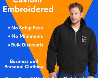 Custom Embroidered CornerStone® Washed Duck Insulated Jacket- Personalized Logo Jacket - Men's Workwear Monogramed Jacket - Unique Gift Idea