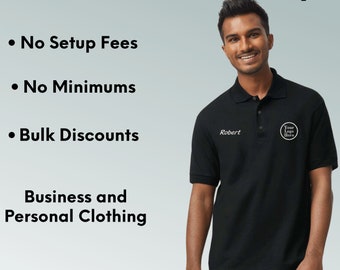Custom Embroidered Polo Shirt - Personalized Sporty Style - Logo Golf Attire - Customized Polo Shirt - Personalized Company Logo Polo