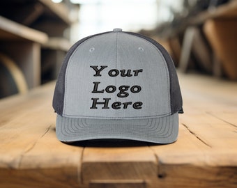 Custom Embroidered Hat, Custom Logo Hat, Trucker Snapback Hat, Company Branded Hat, Richardson Hat, Promotional Hat, Bulk Embroidered Logo,