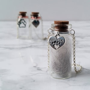 Pet Memorial Vial: Glass Urn for Ashes or Fur, Keepsake Gift