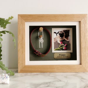 Pet Memorial Shadow Box Frame | Personalised Pet Loss Gifts | Paw Print Hanger | Personalized Dog Frame | Cat Keepsake