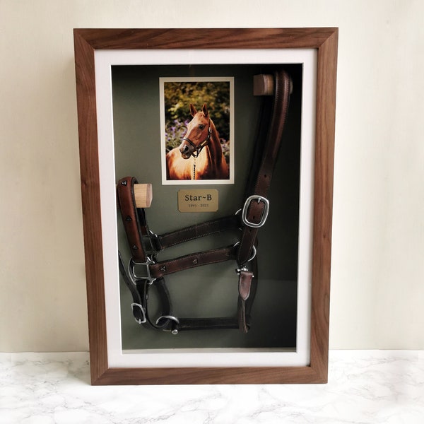 Horse Memorial Frame | Bridle Hanger | Rosette Display | Halter Frame | Equine memorial | Horse Rosette Keepsake | Equestrian Mother's Day