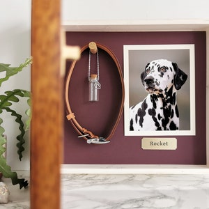 Pet Memorial Shadow Box Frame Mother's Day Pet Loss Iroko Pet Frame Personalized Dog Frame Pet Memory Gift Rainbow-Bridge Gift image 2