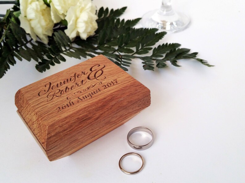 Ring Bearer Box Personalised Wedding Ring Box Solid Oak Etsy