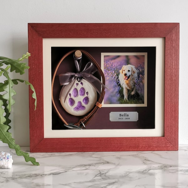 Pet Memorial Shadow Box Frame | Pet Memorial Gift | Purpleheart Pet Frame | Personalized Cat Dog Frame | Mother's Day Dog Gift