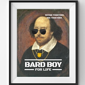 Bard Boy for Life Funny Shakespeare Poster Print English Language Arts Teacher Printable High School Classroom Decor Digital Download