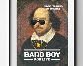 Bard Boy for Life Funny Shakespeare Poster Print English Language Arts Teacher Printable High School Classroom Decor Digital Download