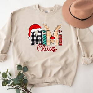 MiMi Claus Sweatshirt, Christmas Grandma Claus Sweatshirt, Grandma Sweater,  Nana And Grandkids Sweatshirt, Gifts For Nana Gigi MiMi