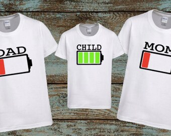 Battery Family Shirts Battery Recharge Daddy Low Battery - Etsy